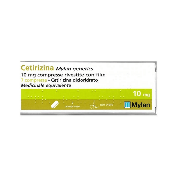 Cetirizina Mylan Antistaminico 7 Compresse Rivestite 10 mg