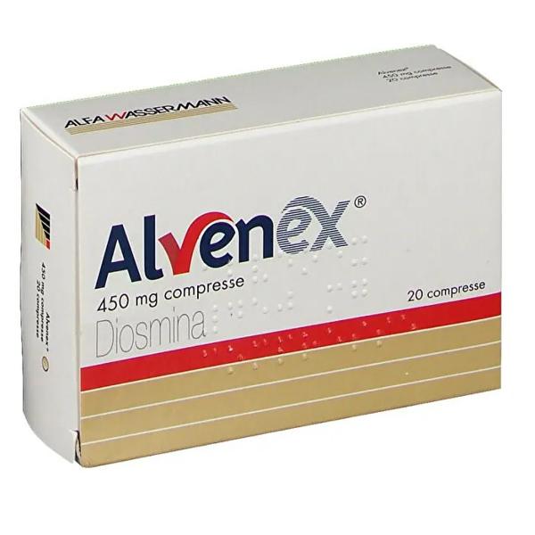 Alvenex Diosmina 450mg Compresse 20 Pezzi Vasoprotettore Insufficienza Venosa