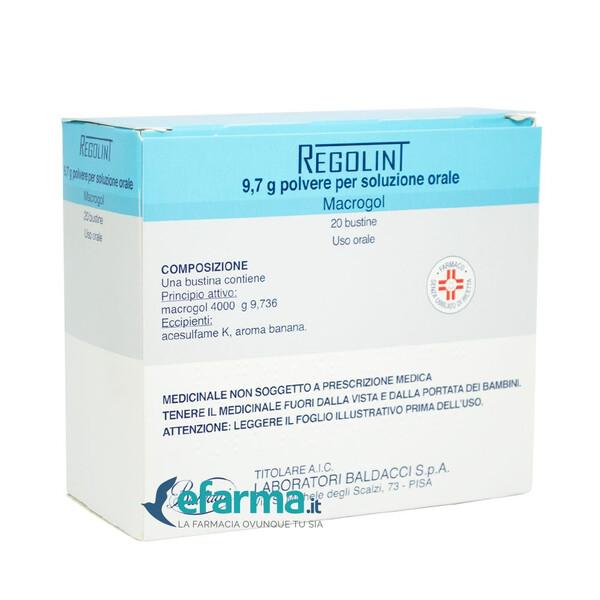 Regolint Lassativo Macrogol 4000 Polvere per Soluzione Orale 9.7g 20 Bustine
