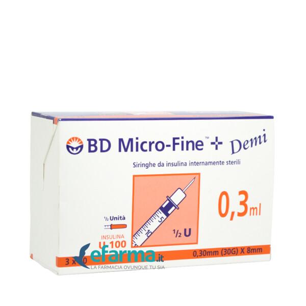 BD Siringa Per Insulina 0,3 ml Demi 30g 30 Pezzi