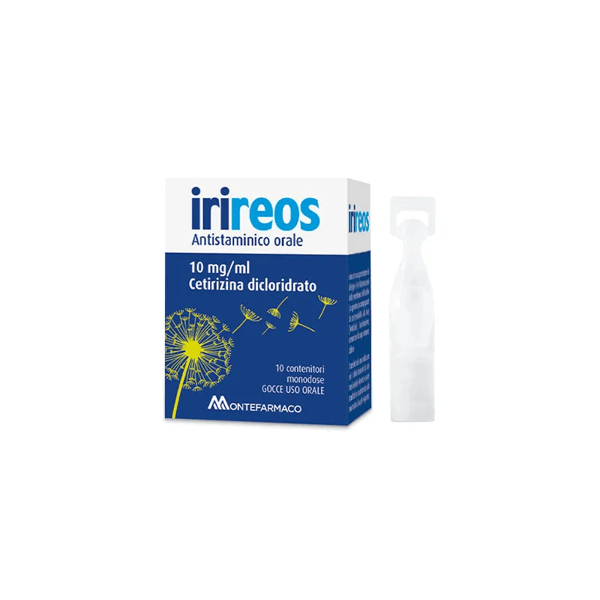 Irireos Cetirizina Liquida Sollievo Rapido dalle Allergie Stagionali 10 Flaconcini 10mg/ml
