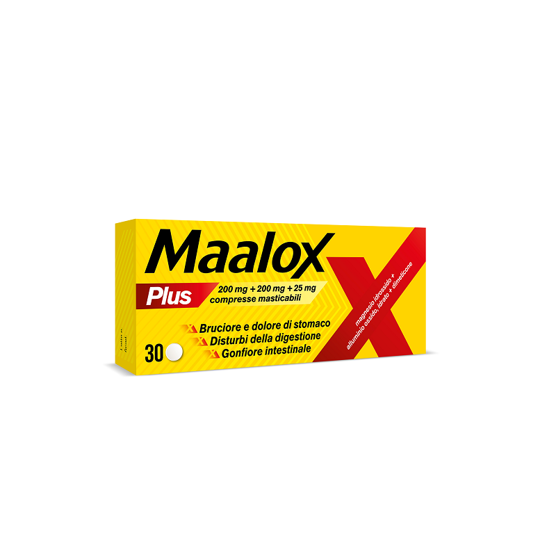 Maalox Plus Antiacido E Antigonfiore 30 Compresse Masticabili — confronto prezzi
