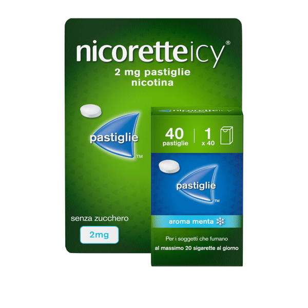 Nicorette Icy 2 mg Per Smettere Di Fumare Gusto Menta 40 Pastiglie