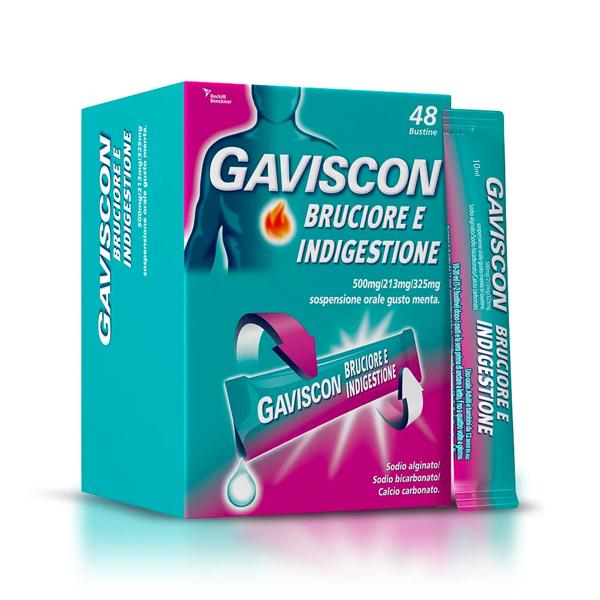 Gaviscon Bruciore e Indigestione 500 mg + 213 mg + 325 mg 48 Bustine — confronto prezzi