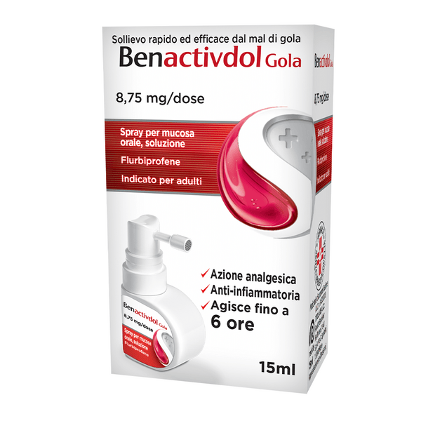 Benactivdol Gola Spray Indicato Per Mal di Gola 15 ml