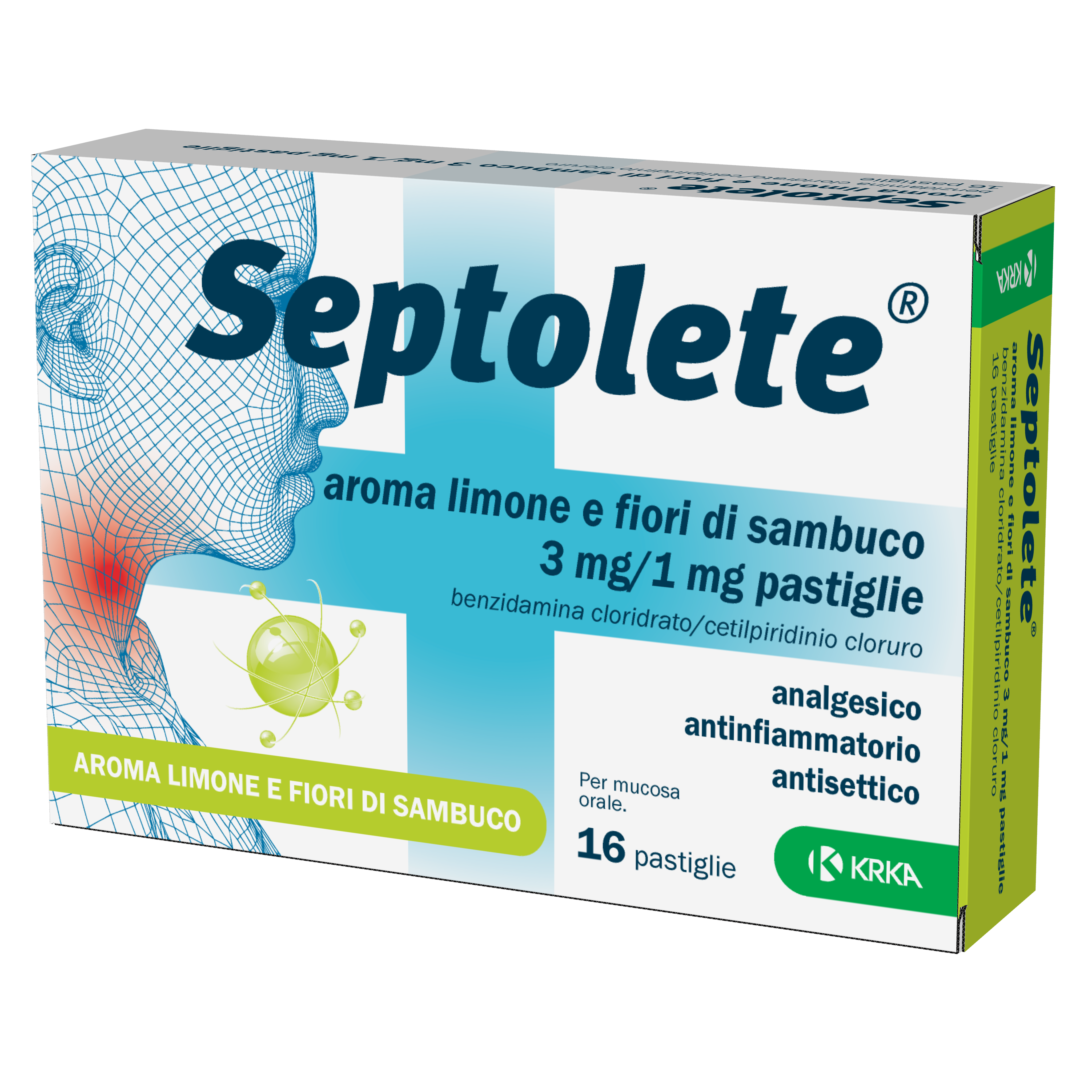 Septolete Aroma Limone e Fiori di Sambuco 3mg/1mg per mucosa Orale, 16 pastiglie — confronto prezzi
