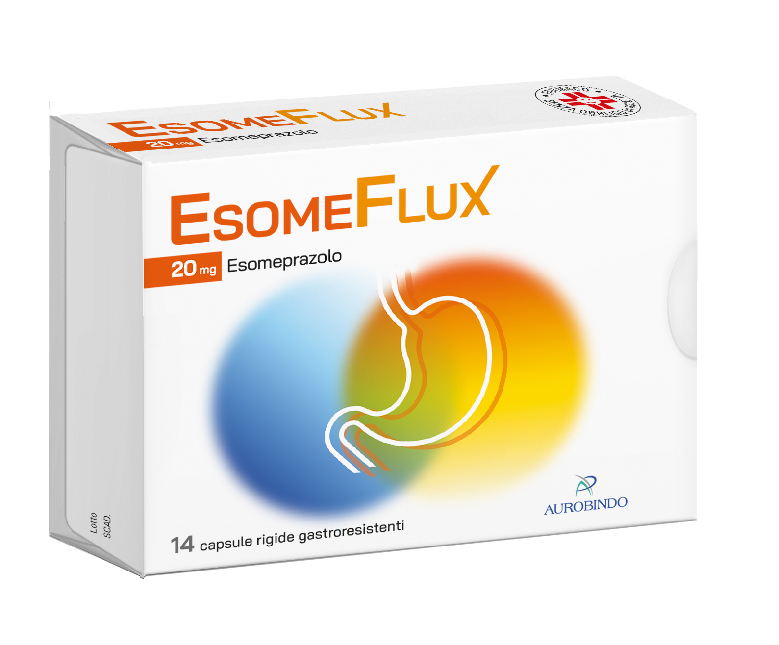 Esomeflux 14 Capsule Gastroresistenti 20mg per Sintomi da Reflusso - Aurobindo Pharma Italia Srl