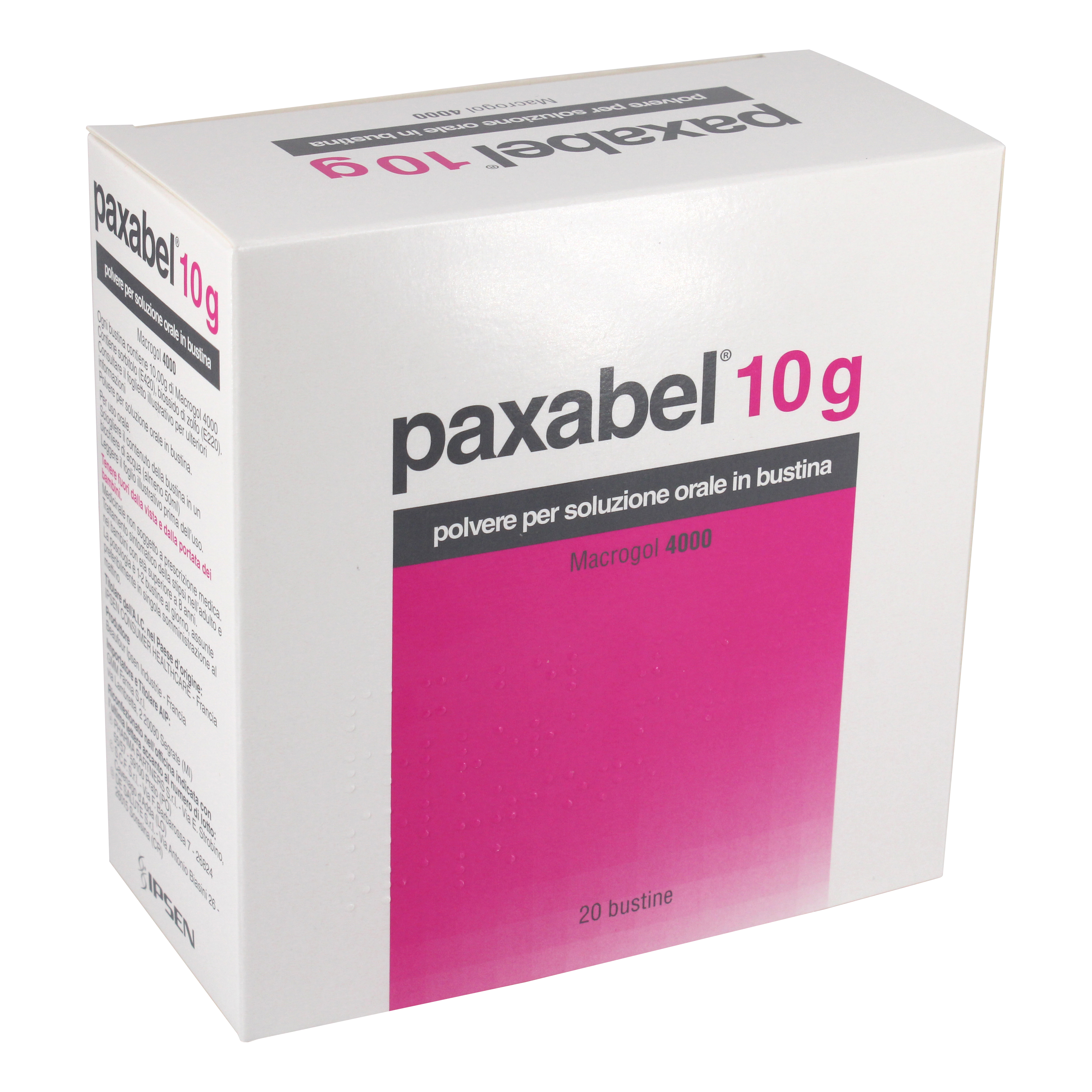 Paxabel 10g, polvere per sospensione orale in bustina macrogol 4000 — confronto prezzi