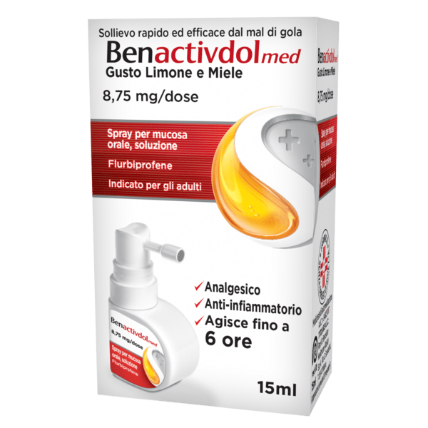 Benactivdolmed Gola Spray Indicato Per Mal di Gola 15 ml
