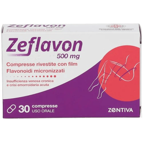 Zentiva Zeflavon 500mg Vasoprotettore 30 Compresse Flavonoidi Micronizzati