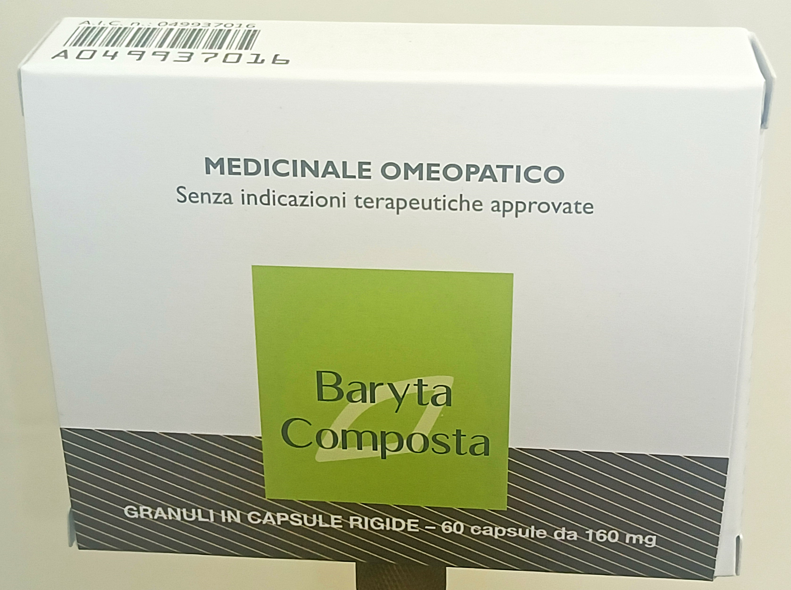 BARYTA COMPOSTA*60CPS 160MG — confronto prezzi