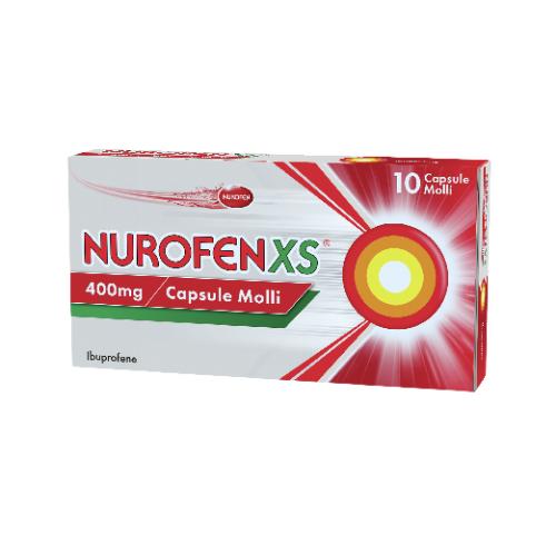 NurofenXS 400mg 10 Capsule Molli Per Mal di Testa Dolori Ai Denti e Muscolari