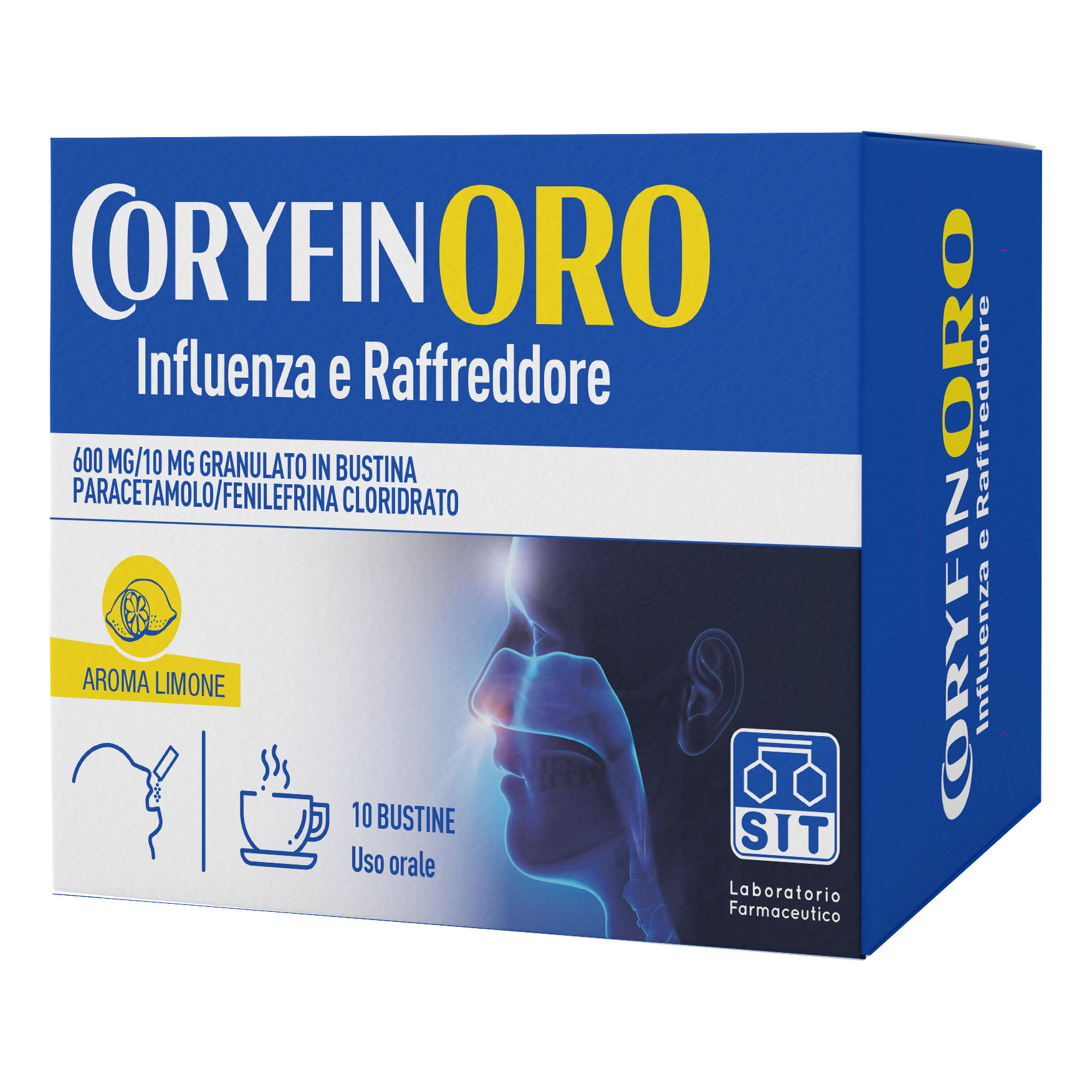 Coryfinoro influenza e raffreddore 600 mg/10 mg granulato in bustina paracetamolo/fenilefrina cloridrato