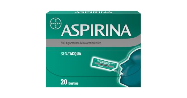 Aspirina in Granuli Senz'Acqua 20 Bustine Antidolorifico e Antinfiammatorio contro Mal di Testa e Dolore