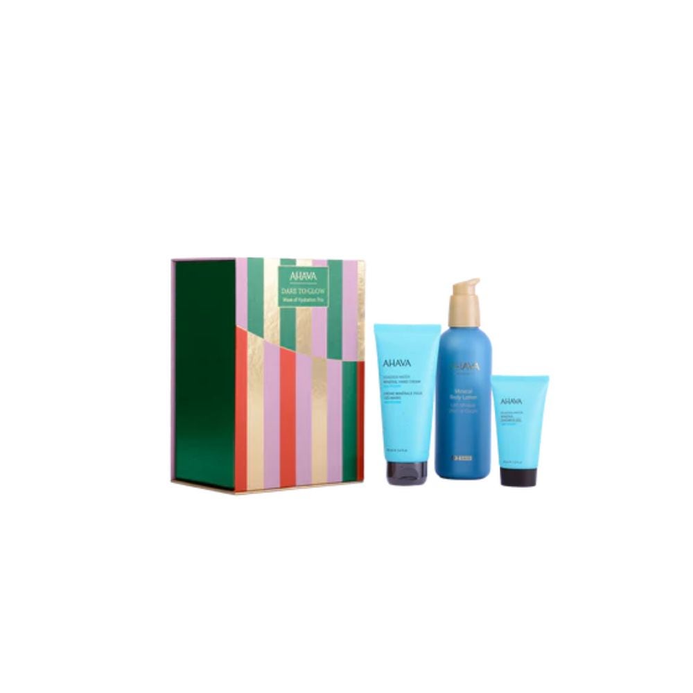 Ahava Holiday Wave of Hydration Trio Cofanetto Crema Mani 100ml + Crema Corpo 250ml + Gel Doccia 40ml