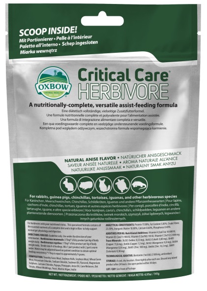 Critical Care Herbivore Supplemento Nutrizionale Per Animali Erbivori Polvere Orale 141 Grammi — confronto prezzi