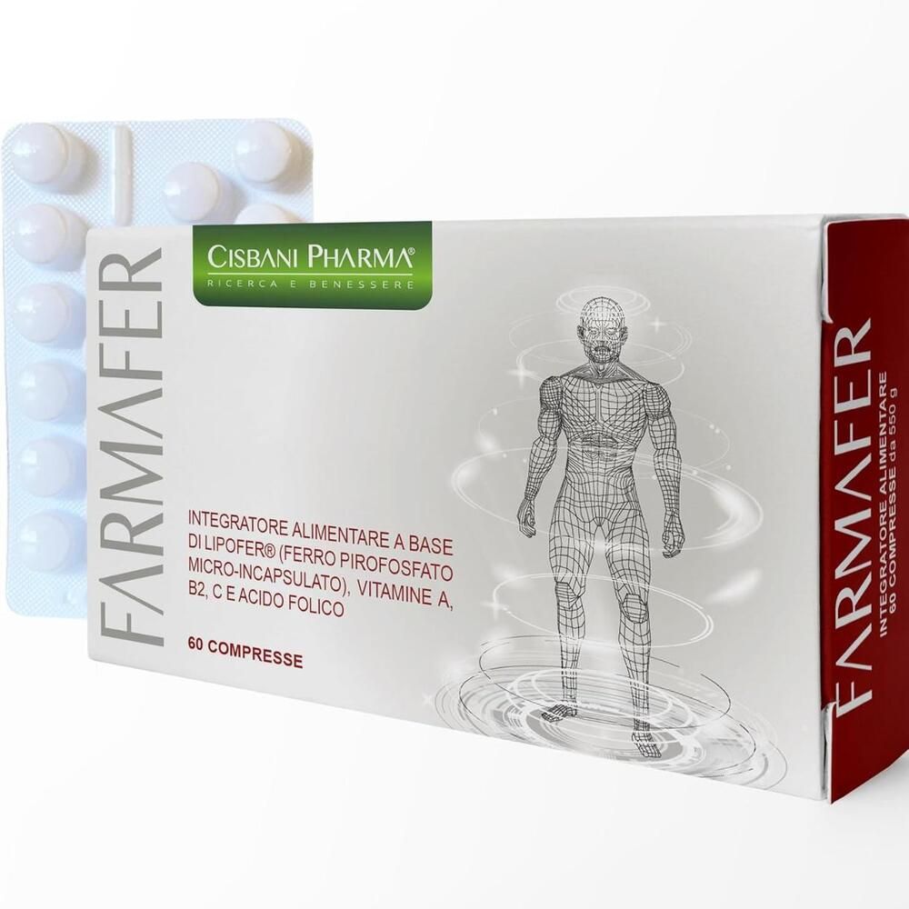 Cisbani Pharma FarmaFER - Integratore alimentare a base di Ferro, Vitamine e Acido Folico 60 mg — confronto prezzi