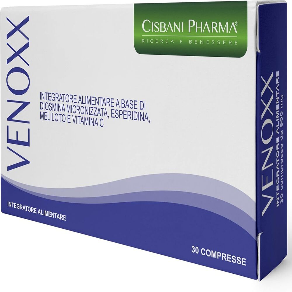 Cisbani Pharma Venoxx - Diosmina ed Esperidina per Vene varicose e circolazione 30 mg