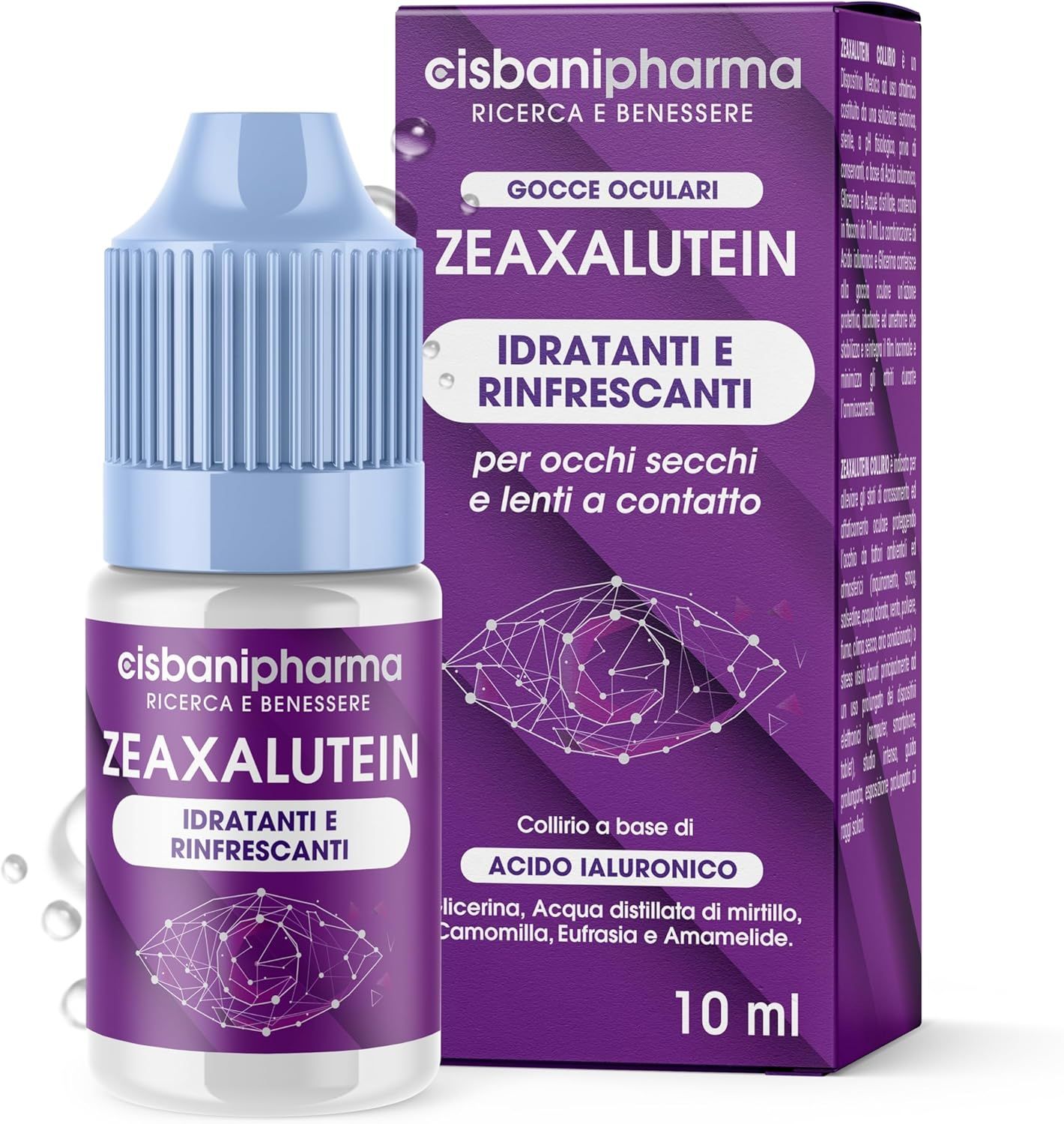 Cisbani Pharma Zeaxalutein COLLIRIO - idratante per occhi secchi con Acido Ialuronico 10 ml — confronto prezzi
