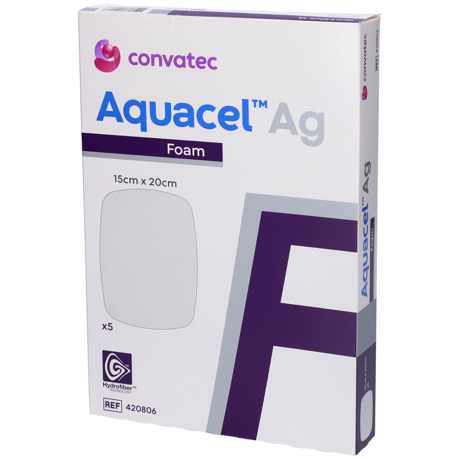 Aquacel AG Foam Medicazione Sterile in Schiuma di Poliuretano Idrocellulare Non Adesiva 15x20 Cm 5 Pezzi pz tessuto non