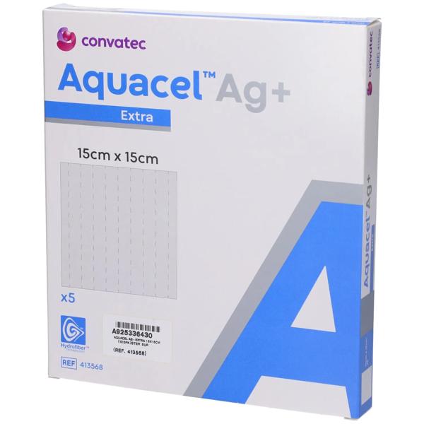 Aquacel Ag+ Extra Medicazione Antimicrobica Protettiva 5 Pezzi