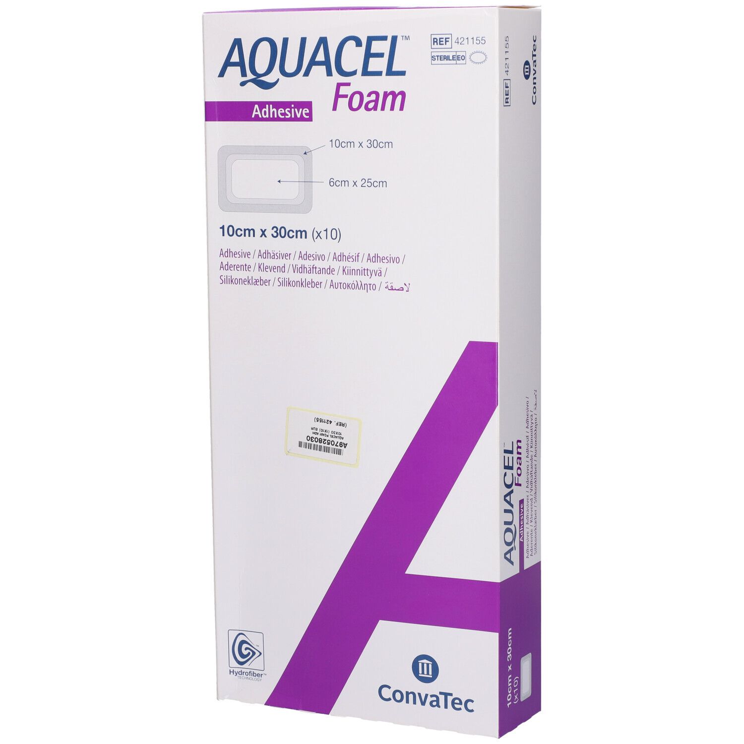 Medicazione Hydrofiber Sterile Adesiva In Schiuma Misura 10x30cm 10 pz in tessuto non