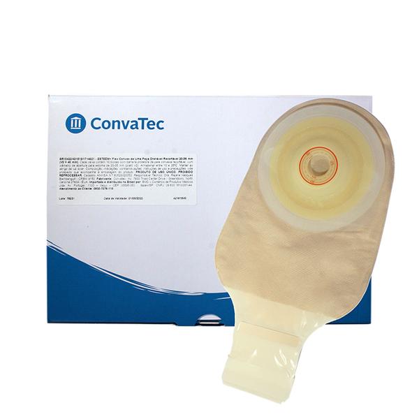 Sacca per colostomia monouso monopezzo a fondo chiuso opaca esteem+ flex convex misura 20/43 mm profilo convessita' v1 bassa 30 pezzi