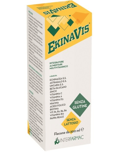Ekinavis Integratore Multivitaminico con Echinacea, Arancia Senza Glutine 200ml