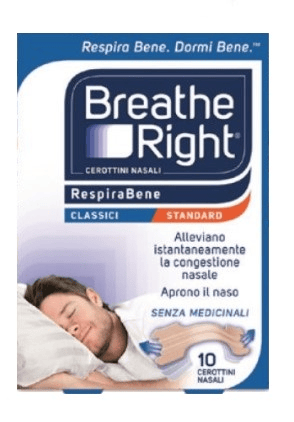 Breathe Right Classici Cerotti Nasali per Dormire Meglio Anti-Russamento 10 Pezzi
