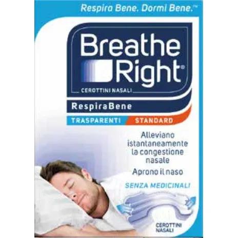 Breathe Right Cerotti Nasali Trasparenti Congestione Pelle Sensibile 10 Pezzi