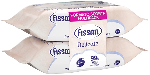 Fissan salviette delicate new bipack 70 pezzi