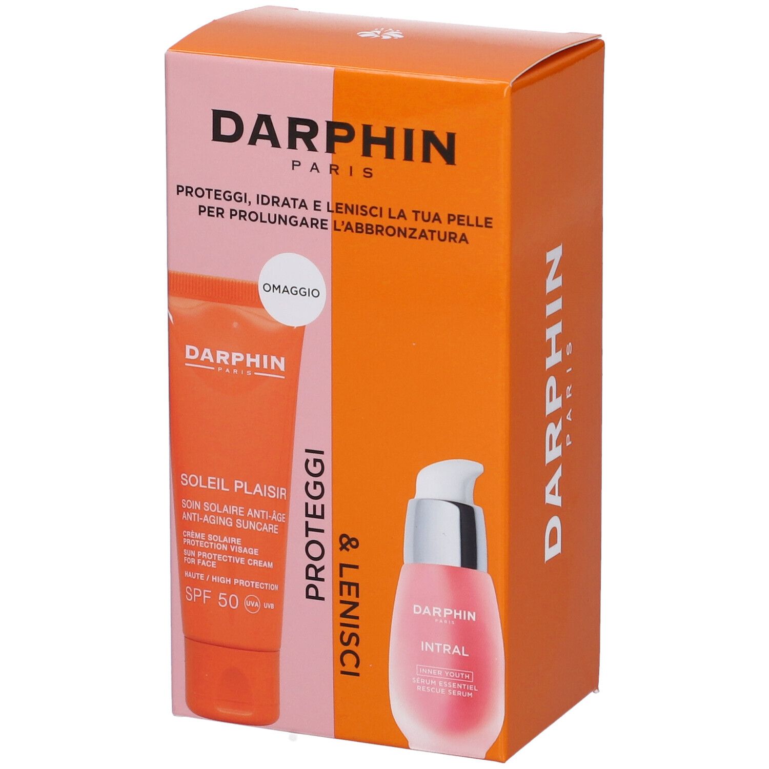 Darphin Intral Inner Youth Rescue Siero + Soleil Plaisir Face Protection Crema in Omaggio 30 ml Set