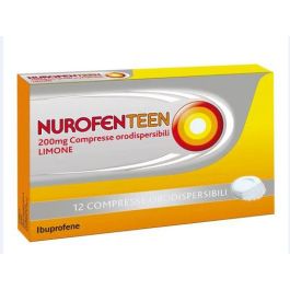 Nurofenteen 200 mg Analgesico Per Mal di Testa Dolori Ai Denti e Mestruali Gusto Limone 12 Compresse
