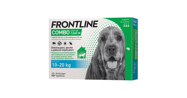 Frontline Combo Cani x3 Pipette Antiparassitario per Cani (10-20 Kg) Contro Pulci Zecche e Pidocchi