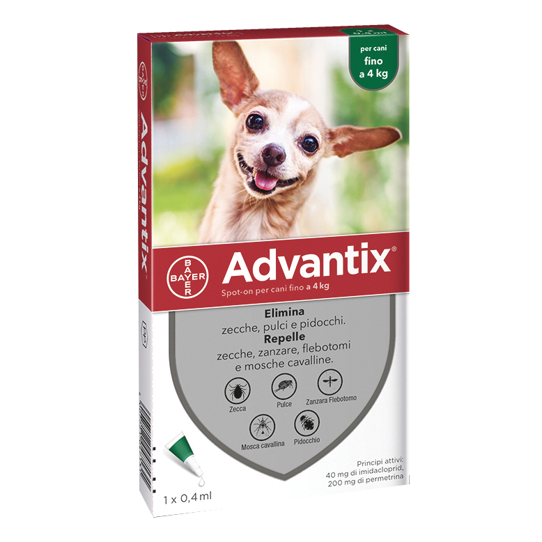 ADVANTIX Spot-On 1x0,4ml 0-4Kg — confronto prezzi