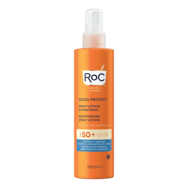 RoC Soleil Lozione Spray Solare Corpo SPF 50+ Idratante 200 ml