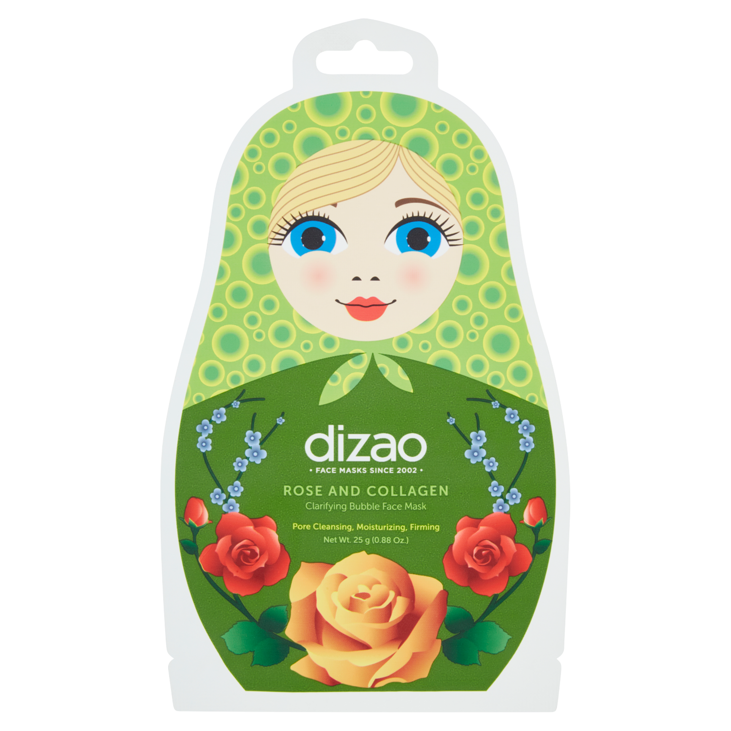DIZAO - Matrioska Bolle di rosa e collagene - Maschera Viso purificante