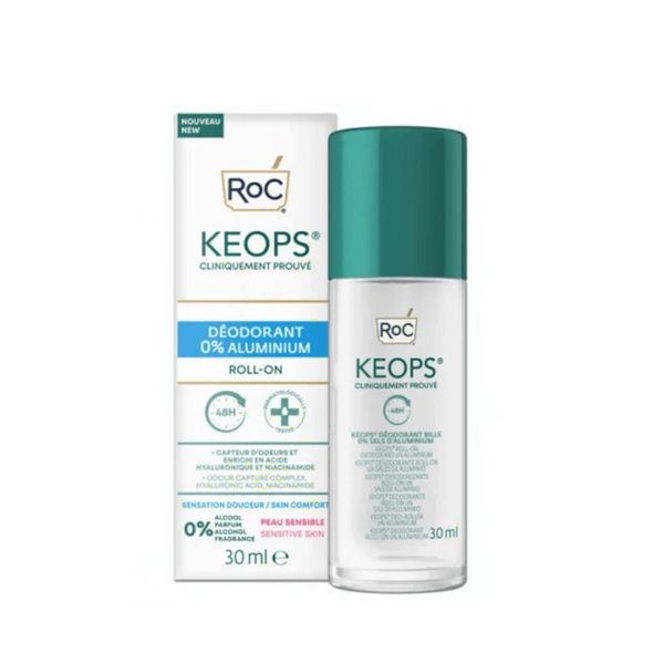 Roc Keops Deodorante Roll-On 0% Aluminium Anti-Odore e Sudorazione 30 ml