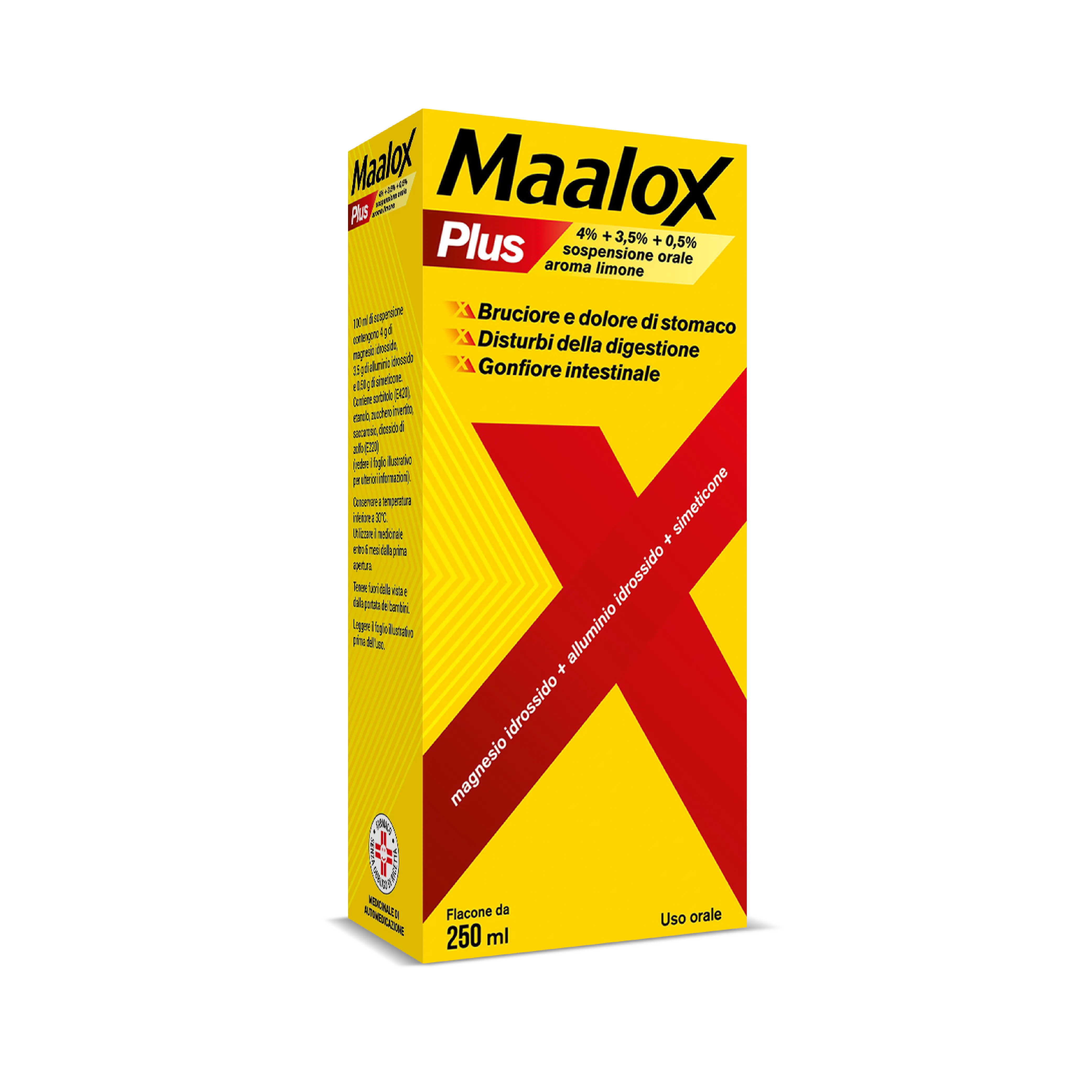 Maalox Plus Bruciore di Stomaco 250 ml Sospensione Orale Contro Bruciore Dolore Iperacidità