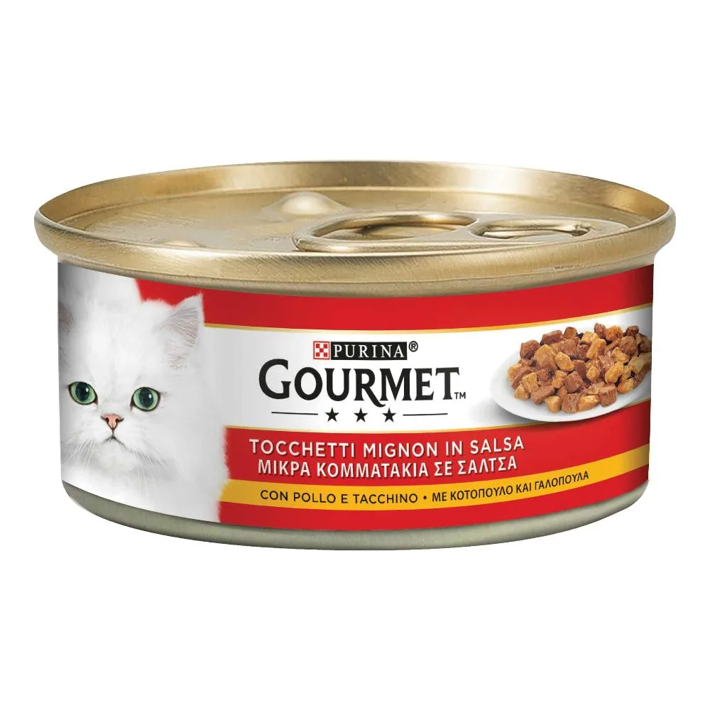 NESTLE' PURINA GOURMET GATTO TOCCHETTI MIGNON IN SALSA POLLO TACCHINO 195GR (lattina) — confronto prezzi