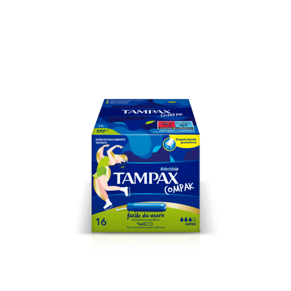Tampax Compak Super Assorbenti Flusso Medio Forte 16 Pezzi
