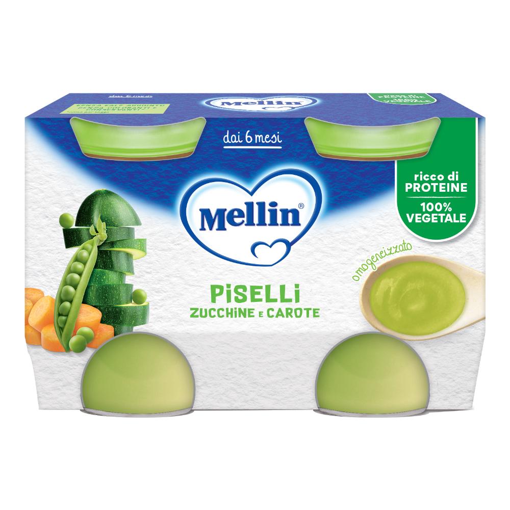 Mellin omogeneizzato piselli e carote 2 pezzi da 130 g