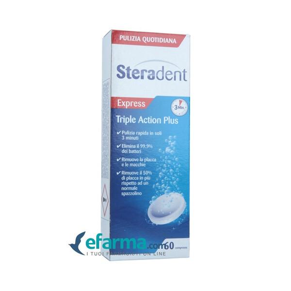 Steradent Tripla Azione Plus Pulizia Quotidiana Dentiera 60 Compresse
