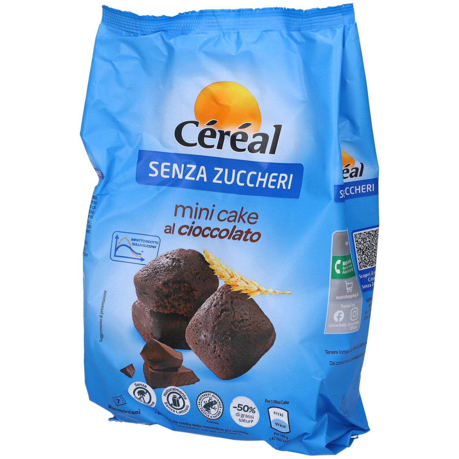 Cereal Mini Cake Cioccolato Senza Zucchero 196 g Biscotti