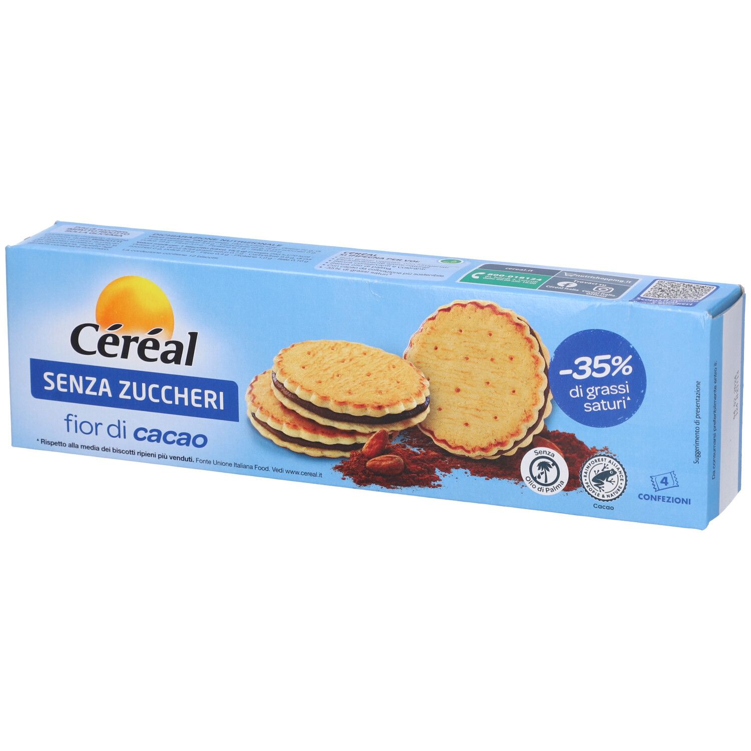 Cereal Senza Zucchero Fior Cacao Biscotti 196 g