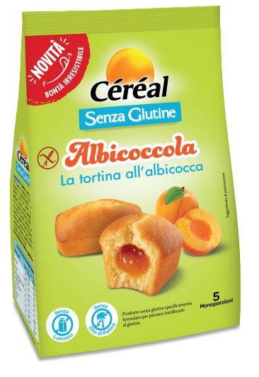 Cereal albicoccola tortina albicocca 5 pezzi da 35 g senza lattosio