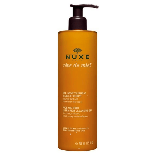 Nuxe reve de miel gel detergente viso e corpo 400 ml