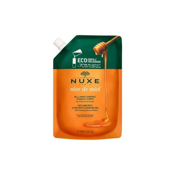 Nuxe Reve de Miel - Eco Ricarica Gel Lavante Surgrassante Viso e Corpo, 400ml