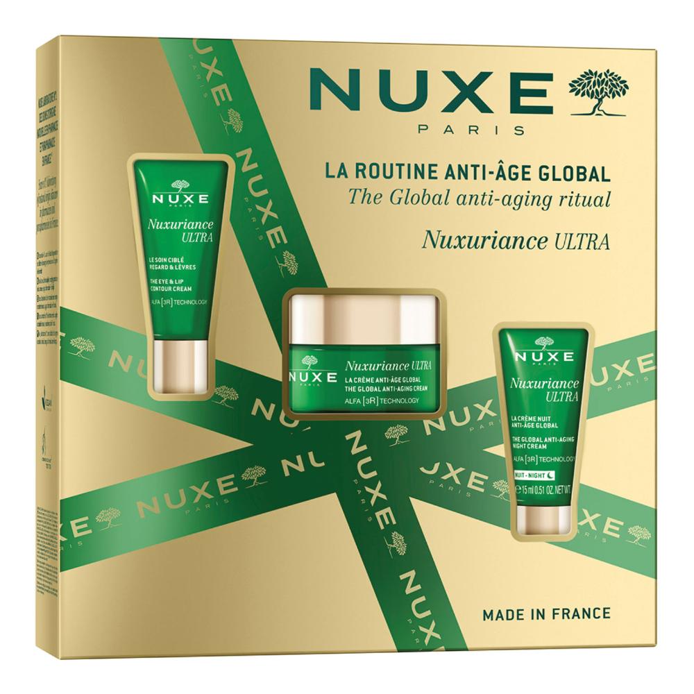 Nuxe Nuxuriance Ultra - Cofanetto Routine Anti Età Crema Anti Età Globale 50ml + Contorno Occhi e labba 15ml + Crema notte Anti Età Globale 15ml — confronto prezzi