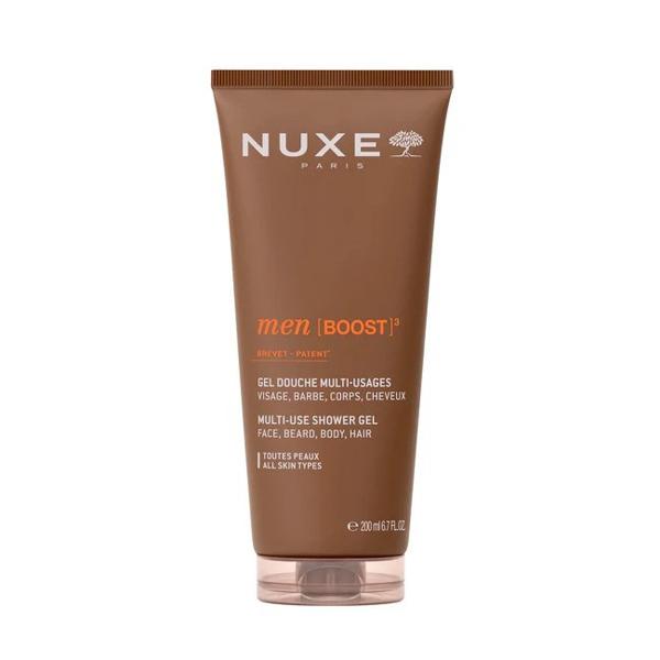Nuxe Men Boost Gel Doccia Multi Uso 4 in 1 200 ml per Viso Barba Corpo e Capelli